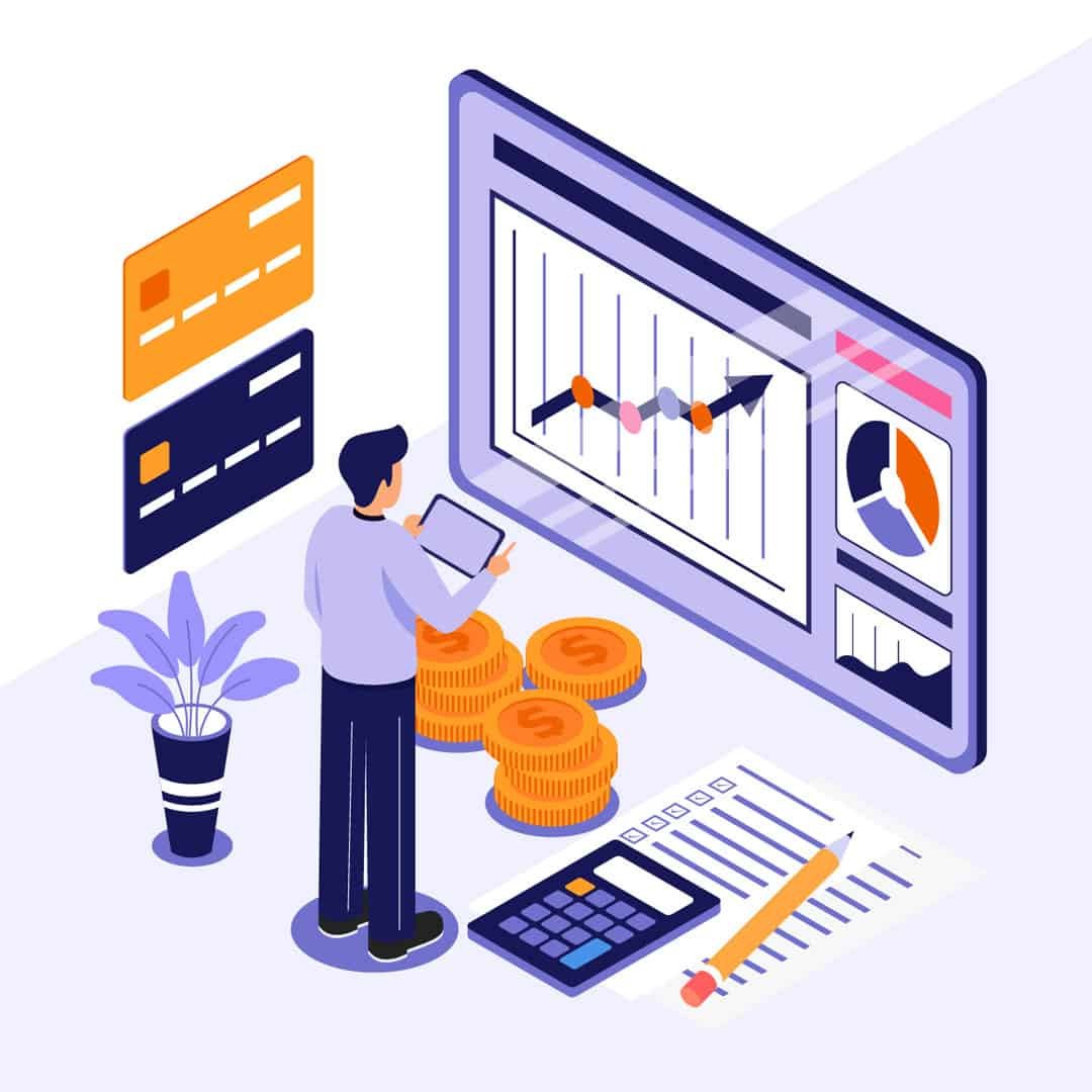 person inspecting finances