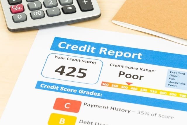 Guaranteed bad credit loan - credit report on a paper